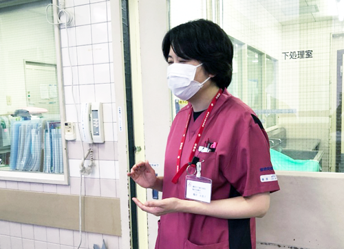 取材に応じる篠原管理栄養士