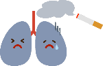 煙草のダメージを受けている肺のイラスト