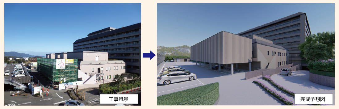 手術室工事風景と完成予想図