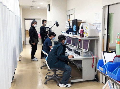 救命救急センターでの撮影風景