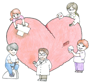 心不全教育入院をイメージしたイラスト
