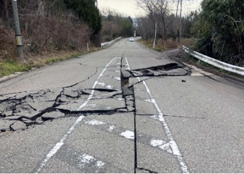 被災した道路