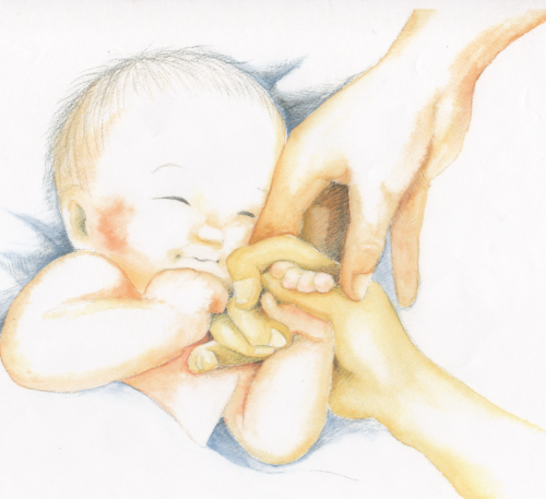 当院で出産されたはなのさんが描いた赤ちゃんのイラスト