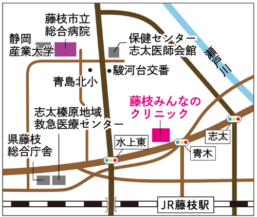 藤枝みんなのクリニックマップ