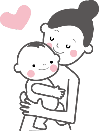 赤ちゃんを抱きかかえる女性のイラスト